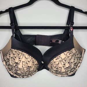 Victoria's Secret Very Sexy Push-Up Nude and Black Design Strappy Accent 38D